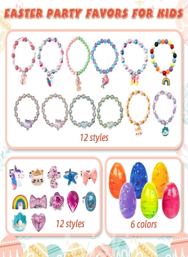 Aviski 12Pcs Easter Surprise Eggs with Cute Bracelet & Ring Inside for Easter Theme Party Favors, Supplies for Easter Egg Hunt, Basket Stuffers/Fillers, Classroom Prize Supplies Toddler Boys Girls - Image 3